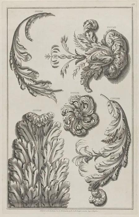 Framed Print : Varieties of Leaf Ornament, nos. CCCCLV-CCCCLIX ('Designs for Various Ornaments, pl. 68)... 1801. Creator: After Michelangelo Pergolesi. Varieties of Leaf Ornament, nos. CCCCLV-CCCCLIX ('Designs for Various Ornaments, pl) Framed Print : Varieties of Leaf Ornament, nos. CCCCLV-CCCCLIX ('Designs for Various Ornaments, pl. 68)... 1801. Creator: After Michelangelo Pergolesi. Varieties of Leaf Ornament, nos. CCCCLV-CCCCLIX ('Designs for Various Ornaments, pl)