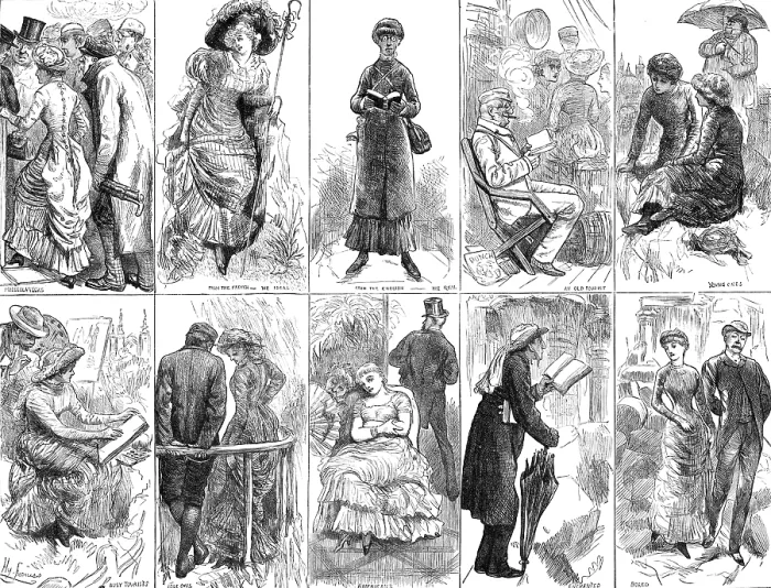 Framed Print : Varieties of the Tourist Species, 1883. Creator: Unknown Framed Print : Varieties of the Tourist Species, 1883. Creator: Unknown