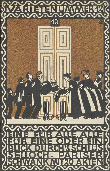 Variety Act 12: One for All, All for One or a Glimpse through the Keyhole (Varietenummer 1... 1907. Creator: Moritz Jung)