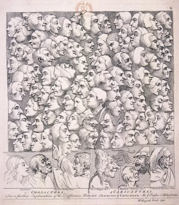 Framed Print : Variety of expressions, 1743. Artist: William Hogarth Framed Print : Variety of expressions, 1743. Artist: William Hogarth