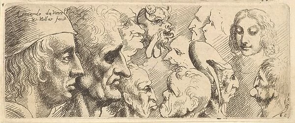 A variety of heads, 1625-77. Creator: Wenceslaus Hollar
