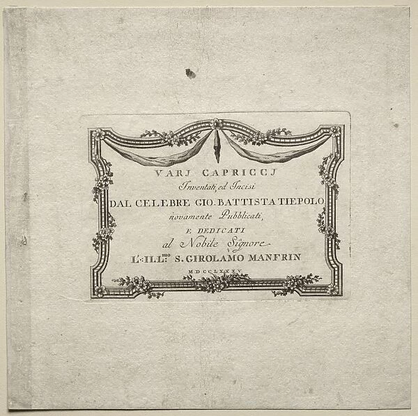 Various Caprices, 1785. Creator: Giovanni Battista Tiepolo (Italian, 1696-1770)