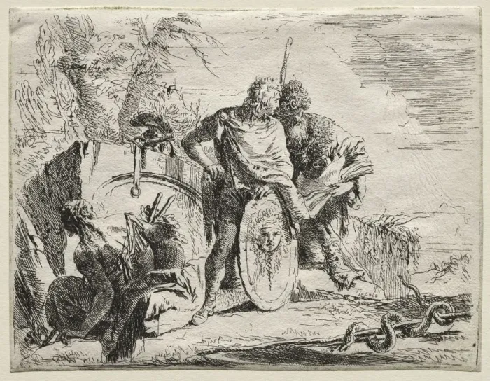 Framed Print : Various Caprices: The Astrologen and the Young Soldier. Creator: Giovanni Battista Tiepolo Framed Print : Various Caprices: The Astrologen and the Young Soldier. Creator: Giovanni Battista Tiepolo