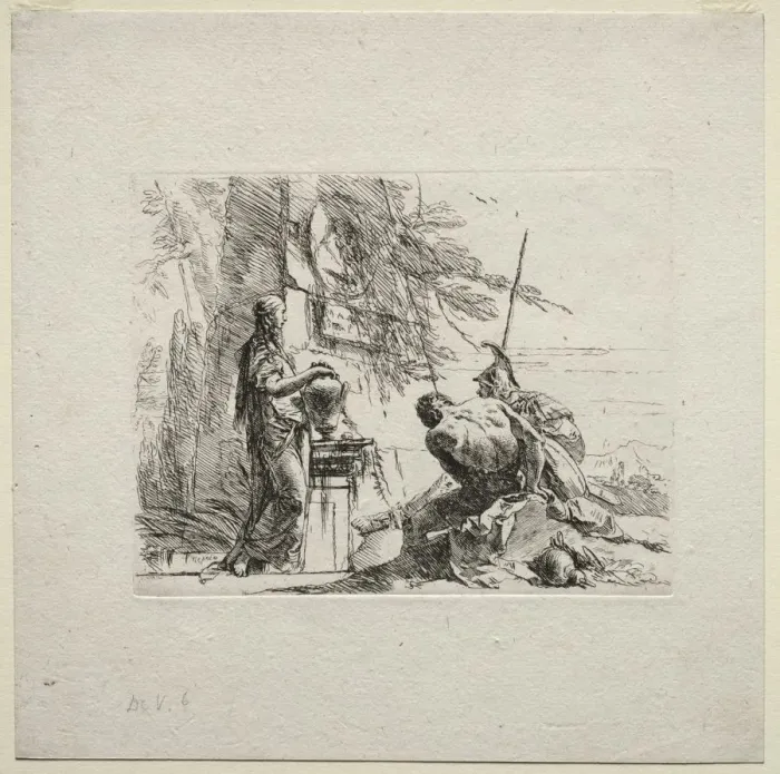 Framed Print : Various Caprices: The Woman Standing with Hands on a Vase, 1785 Framed Print : Various Caprices: The Woman Standing with Hands on a Vase, 1785