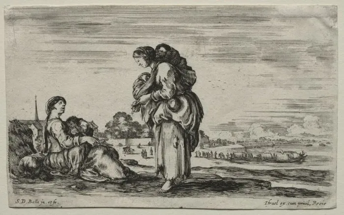 Framed Print : Various Figures and Landscapes: Two Mothers Chatting Together, 1649. Creator: Stefano Della Bella Framed Print : Various Figures and Landscapes: Two Mothers Chatting Together, 1649. Creator: Stefano Della Bella