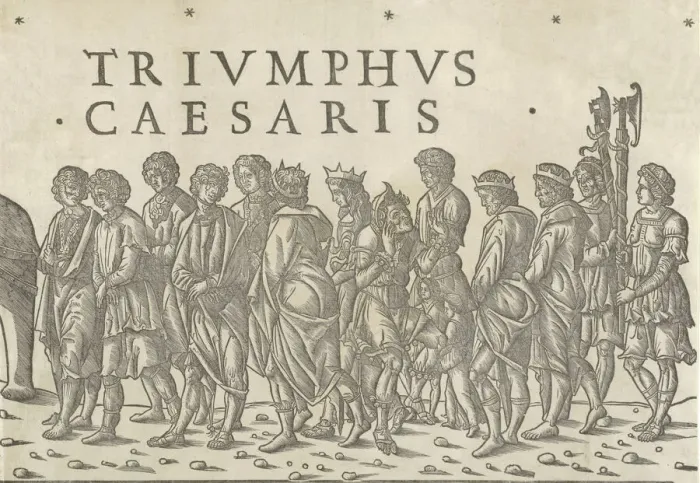 Framed Print : Various figures in procession, from The Triumph of Caesar, 1504. Creator: Jacob von Strassburg