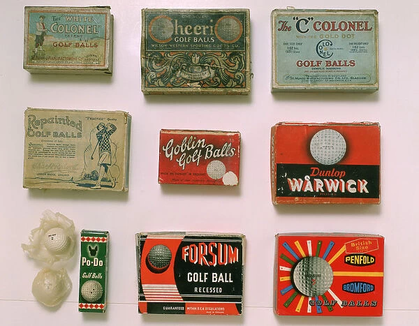 Various golf ball boxes, early 20th century