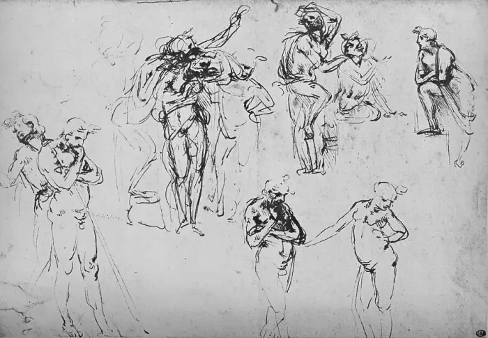 Framed Print : Various Groups and Single Figures, c1480 (1945). Artist: Leonardo da Vinci Framed Print : Various Groups and Single Figures, c1480 (1945). Artist: Leonardo da Vinci