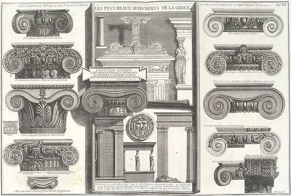 Various Roman Ionic capitals compared with Greek examples... mid-18th century