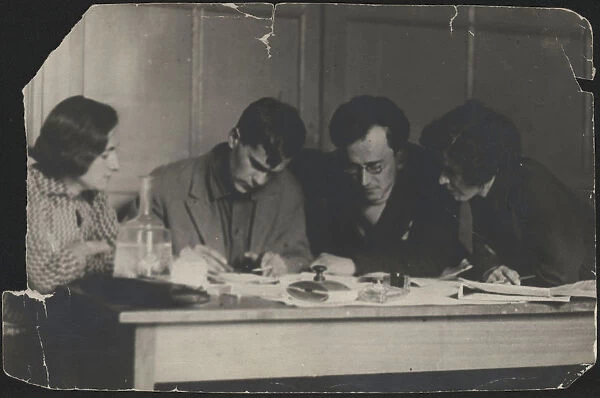 Varlam Shalamov and Arkady Shumsky at the editorial office Za udarnichestvo, 1932