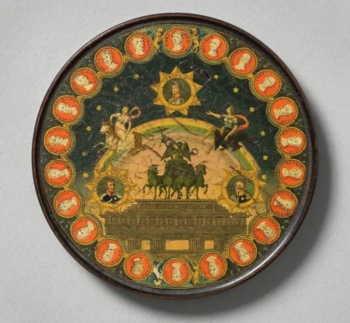Framed Print : Can of varnish with Brandenburg Gate, 1814. Creator: Anon