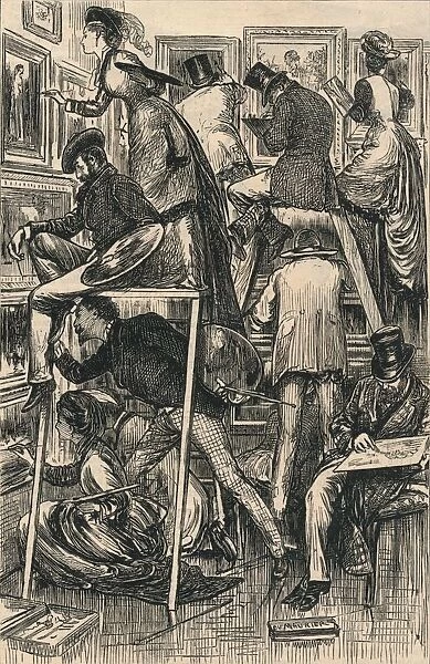 Varnishing Day at the Royal Academy, 1877. Artist: George Du Maurier