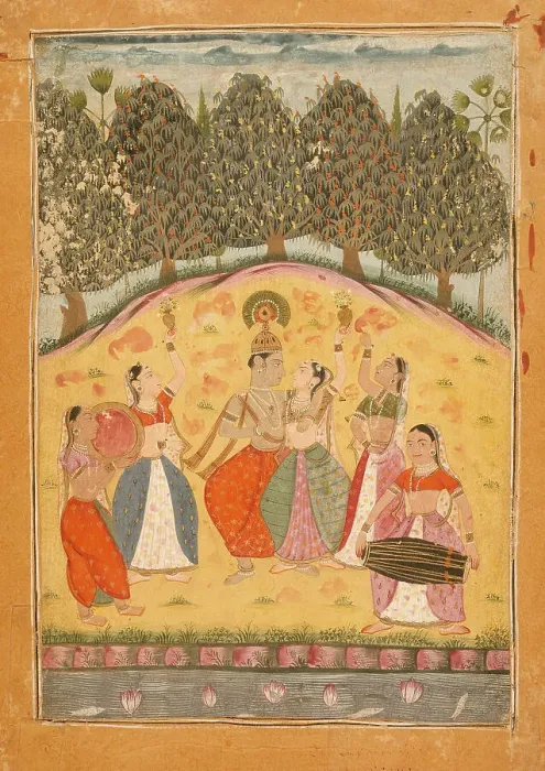Framed Print : Vasanta Ragini, Second Wife of Dipak Raga, Folio from a Ragamala (Garland... 1700 or earlier. Creator: Unknown)