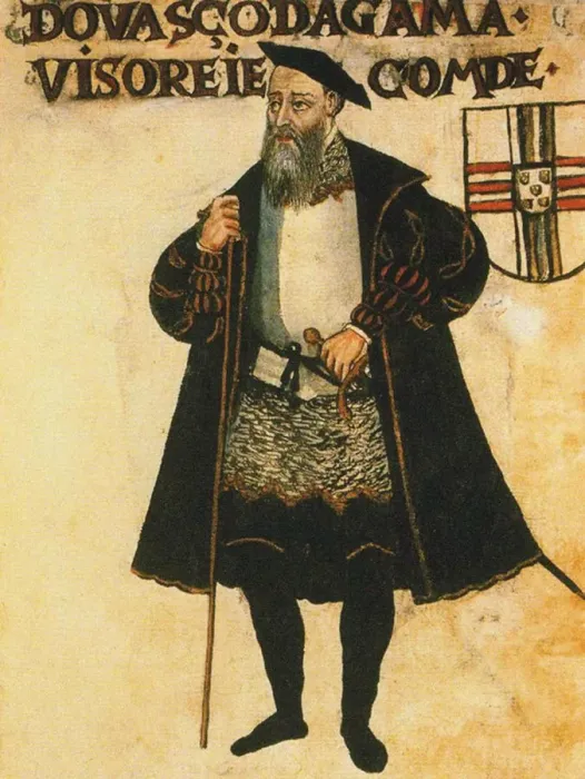 Framed Print : Vasco da Gama, as Viceroy of India and Count of Vidigueira. From Livro de Lisuarte de Abreu, c Framed Print : Vasco da Gama, as Viceroy of India and Count of Vidigueira. From Livro de Lisuarte de Abreu, c