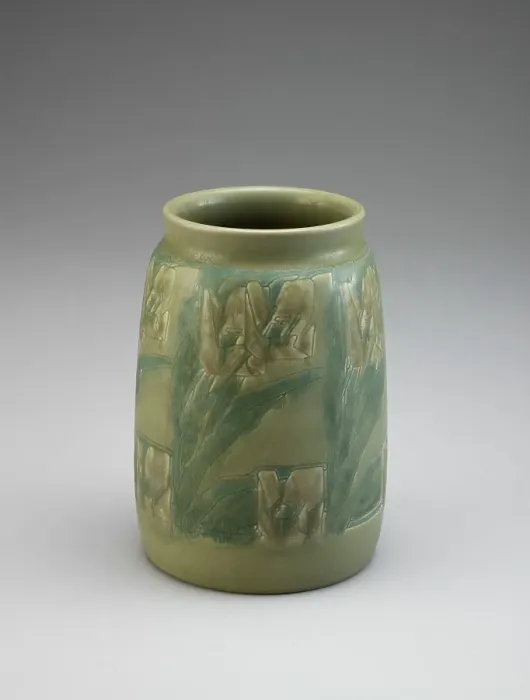 Framed Print : Vase, about 1911-1931. Creators: Overbeck Pottery, Elizabeth Gray Overbeck, Hannah Borger Overbeck
