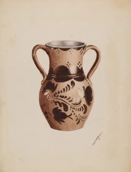 Framed Print : Vase, 1937. Creator: Charles Moss Framed Print : Vase, 1937. Creator: Charles Moss