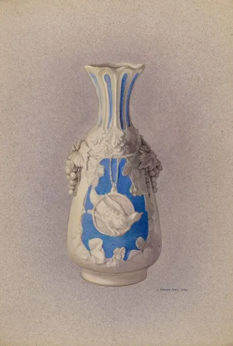 Framed Print : Vase, 1938. Creator: J. Howard Iams Framed Print : Vase, 1938. Creator: J. Howard Iams