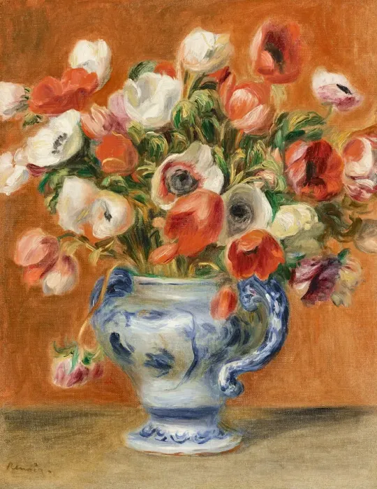 Framed Print : Vase of anemones, 1890. Creator: Renoir, Pierre Auguste (1841-1919) Framed Print : Vase of anemones, 1890. Creator: Renoir, Pierre Auguste (1841-1919)
