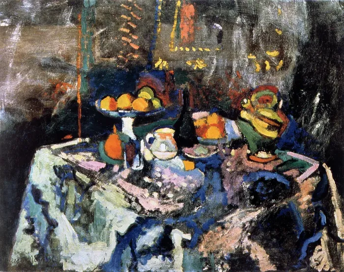 Framed Print : Vase, Bottle and Fruit, c1903-1906. Creator: Henri Matisse. Vase, Bottle and Fruit, c1903-1906. Creator: Henri Matisse Framed Print : Vase, Bottle and Fruit, c1903-1906. Creator: Henri Matisse. Vase, Bottle and Fruit, c1903-1906. Creator: Henri Matisse