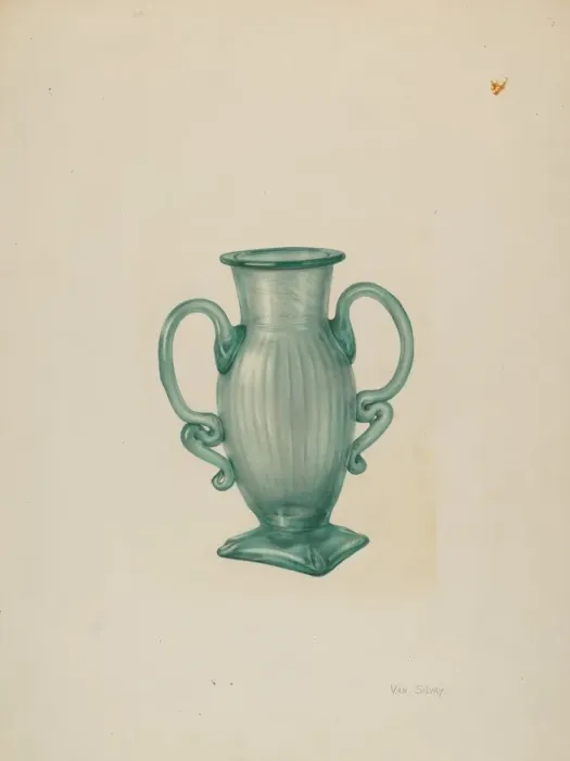 Framed Print : Vase, c. 1940. Creator: Van Silvay Framed Print : Vase, c. 1940. Creator: Van Silvay