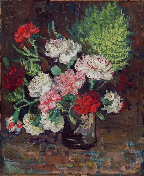 Framed Print : Vase with Carnations, 1886. Creator: Vincent van Gogh Framed Print : Vase with Carnations, 1886. Creator: Vincent van Gogh