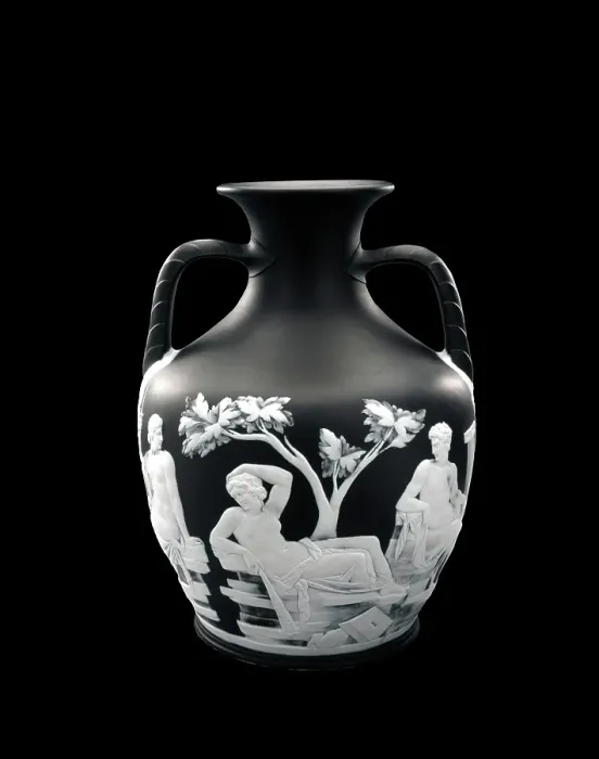 Framed Print : Vase (copy of Portland vase), about 1790. Creator: Josiah Wedgwood & Sons Framed Print : Vase (copy of Portland vase), about 1790. Creator: Josiah Wedgwood & Sons