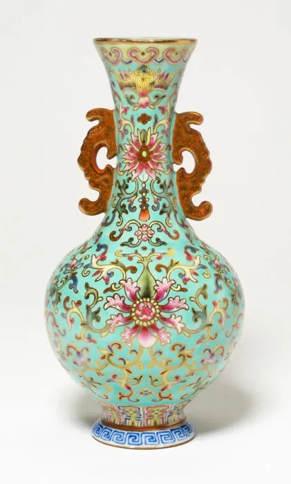 Framed Print : Vase with Dragon-Shaped Handles, Qing dynasty (1644-1911), Qianlong reign, prob