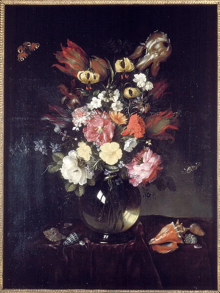 Vase and flowers, 1655. Artist: Pieter van de Venne