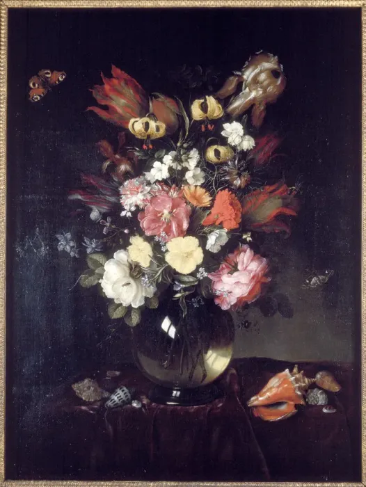 Framed Print : Vase and flowers, 1655. Artist: Pieter van de Venne Framed Print : Vase and flowers, 1655. Artist: Pieter van de Venne