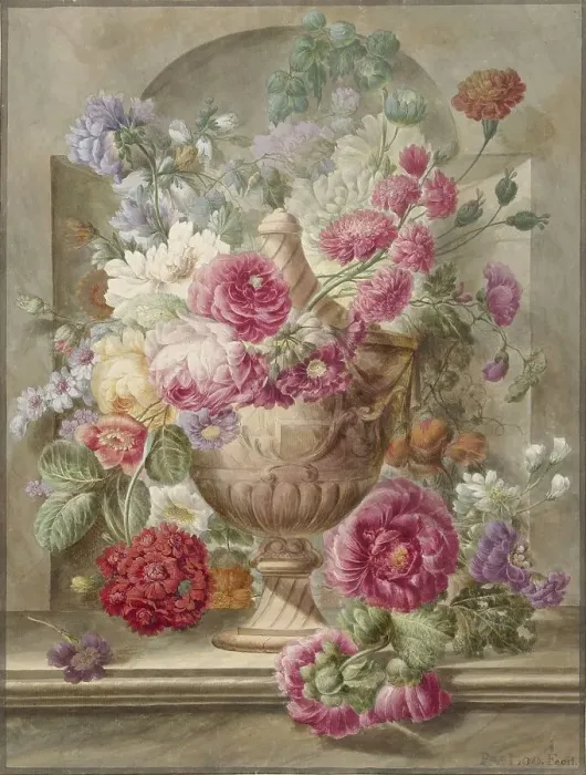 Framed Print : Vase with Flowers, 1745-1784. Creator: Pieter van Loo Framed Print : Vase with Flowers, 1745-1784. Creator: Pieter van Loo