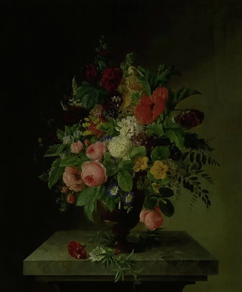 A vase with flowers, 1816-1837. Creator: Hanne Hellesen