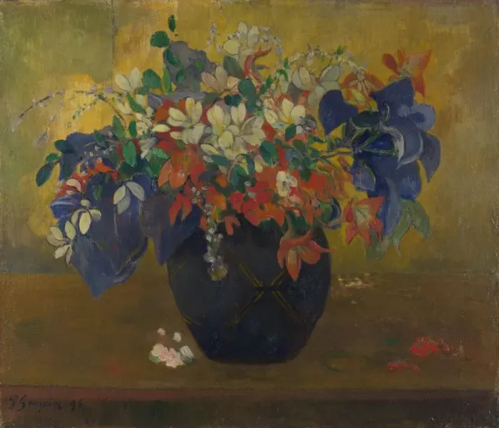 Framed Print : A Vase of Flowers, 1896. Artist: Gauguin, Paul Eugene Henri (1848-1903) Framed Print : A Vase of Flowers, 1896. Artist: Gauguin, Paul Eugene Henri (1848-1903)