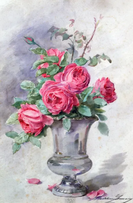 Framed Print : Vase of Flowers, c1865-1928. Artist: Madeleine Jeanne Lemaire Framed Print : Vase of Flowers, c1865-1928. Artist: Madeleine Jeanne Lemaire