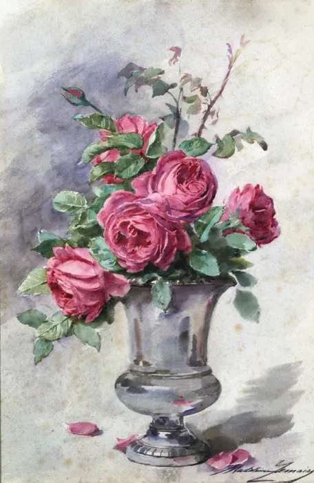 Framed Print : Vase of Flowers, c1865-1928. Artist: Madeleine Jeanne Lemaire Framed Print : Vase of Flowers, c1865-1928. Artist: Madeleine Jeanne Lemaire