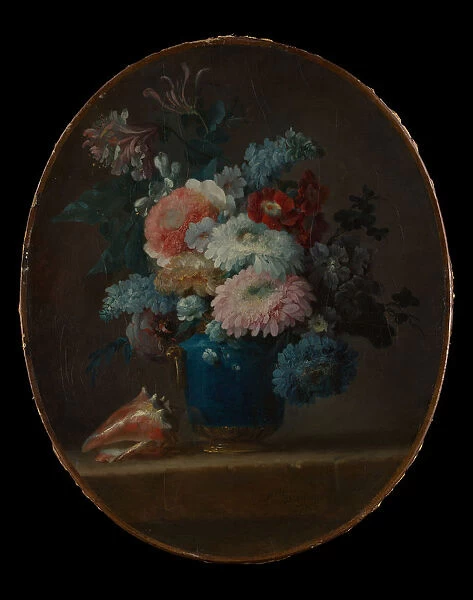 Vase of Flowers and Conch Shell, 1780. Creator: Anne Vallayer-Coster