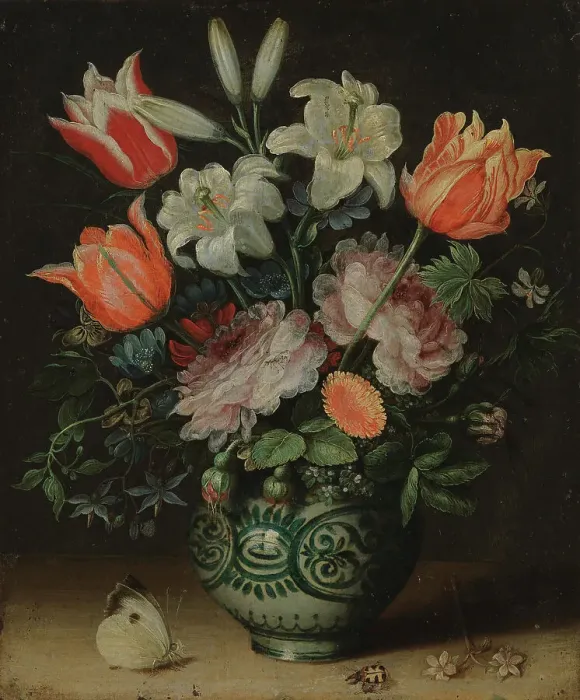 Framed Print : Vase with flowers. Creator: Jan Brueghel the Elder Framed Print : Vase with flowers. Creator: Jan Brueghel the Elder