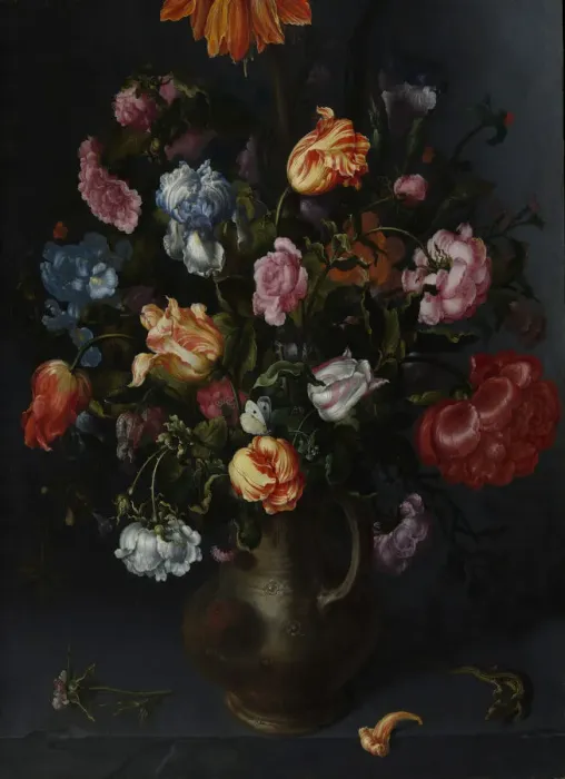 Framed Print : A Vase with Flowers, probably 1613. Creator: Jacob Vosmaer Framed Print : A Vase with Flowers, probably 1613. Creator: Jacob Vosmaer