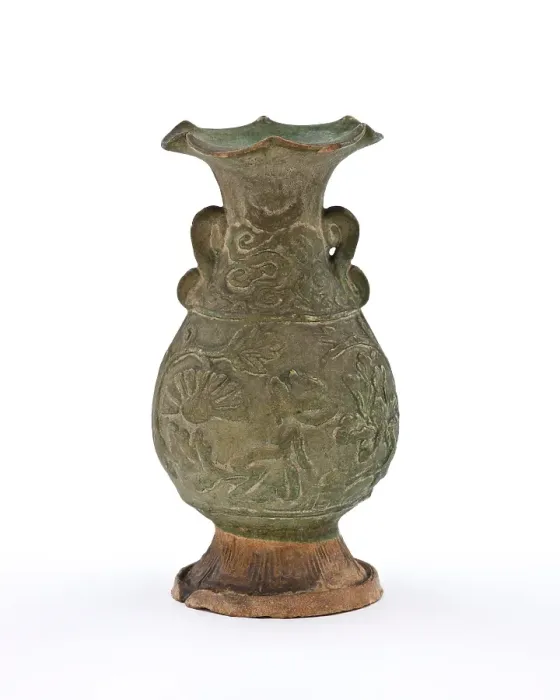 Framed Print : Vase with fluted mouth and molded floral design, 1300-1350. Creator: Unknown Framed Print : Vase with fluted mouth and molded floral design, 1300-1350. Creator: Unknown