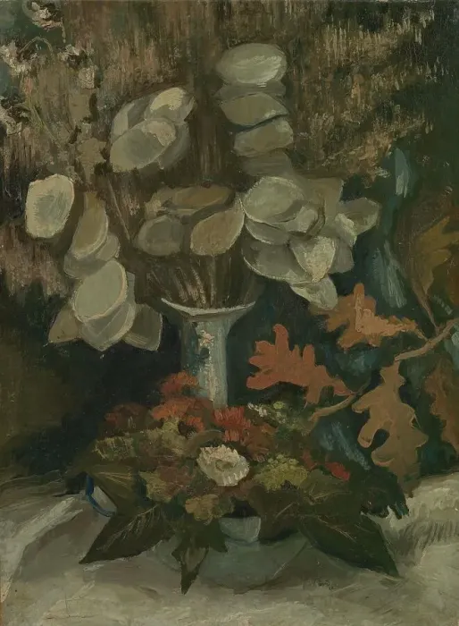 Framed Print : Vase with Honesty, 1884. Creator: Gogh, Vincent, van (1853-1890) Framed Print : Vase with Honesty, 1884. Creator: Gogh, Vincent, van (1853-1890)