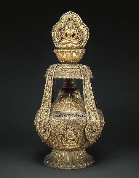 Vase of Longevity (Kalasha) with Buddha Amitabha, 17th century. Creator: Unknown