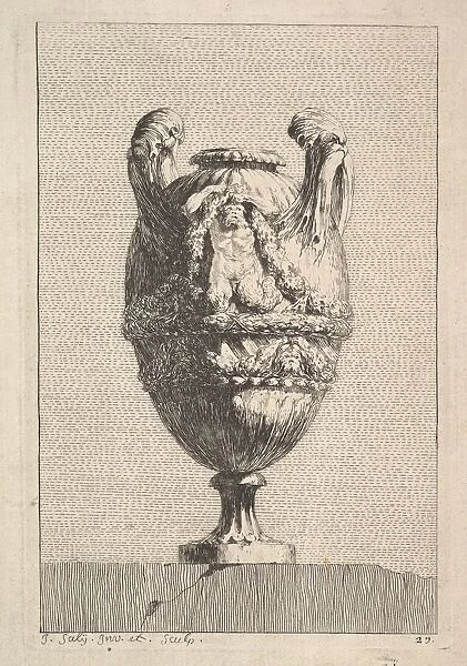 Vase with a Male Siren holding up a Garland, from: Vases, 1746