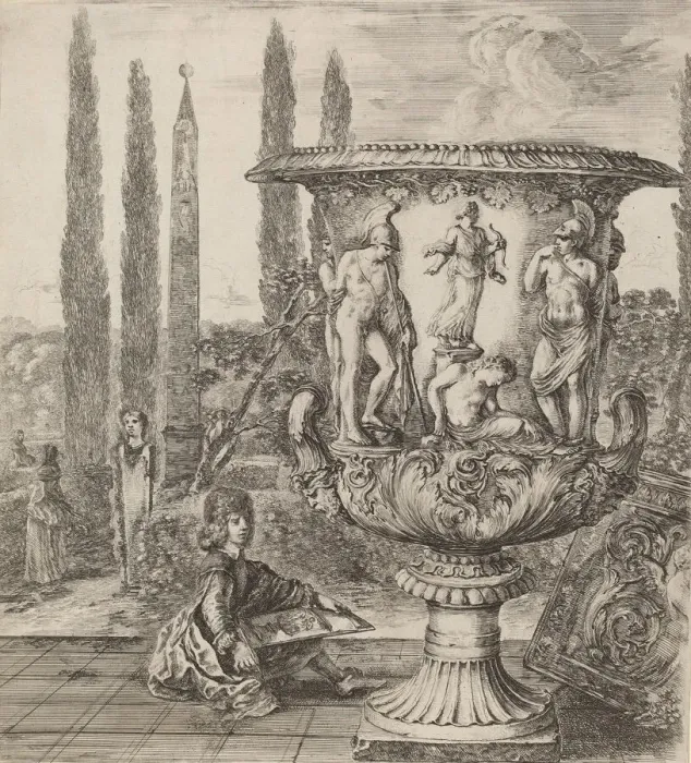 Framed Print : The Vase of the Medici, 1656. Creator: Stefano della Bella Framed Print : The Vase of the Medici, 1656. Creator: Stefano della Bella