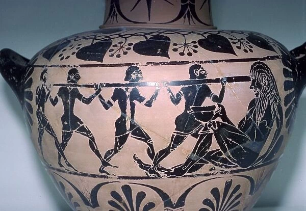 Vase-painting of the story of the Cyclops from the Odyssey