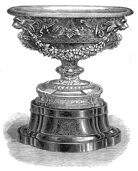 Framed Print : Vase presented to Lieutenant-Colonel Hamilton, of the 7th Lancashire Artillery Volunteers, 1864. Creator: Unknown Framed Print : Vase presented to Lieutenant-Colonel Hamilton, of the 7th Lancashire Artillery Volunteers, 1864. Creator: Unknown