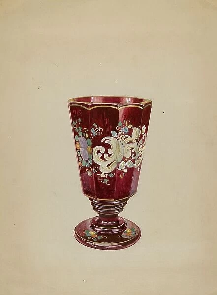 Vase (Ruby Glass), c. 1936. Creator: Ralph Atkinson