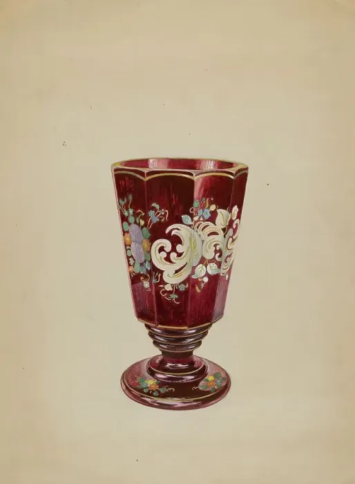 Framed Print : Vase (Ruby Glass), c. 1936. Creator: Ralph Atkinson Framed Print : Vase (Ruby Glass), c. 1936. Creator: Ralph Atkinson