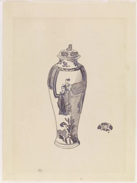 Framed Print : Vase with slightly bulging body, 1876-1878. Creator: James Abbott McNeill Whistler Framed Print : Vase with slightly bulging body, 1876-1878. Creator: James Abbott McNeill Whistler