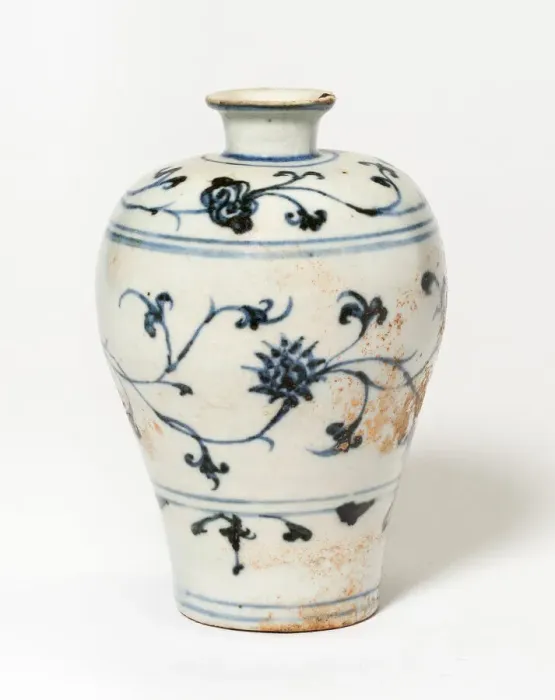 Framed Print : Vase with Stylized Flowers and Vines, Ming dynasty (1368-1644). Creator: Unknown Framed Print : Vase with Stylized Flowers and Vines, Ming dynasty (1368-1644). Creator: Unknown