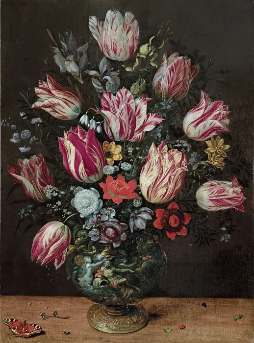 Framed Print : Vase with Tulips, 1620-1625. Artist: Daniels, Andries (ca. 1580-after 1602) Framed Print : Vase with Tulips, 1620-1625. Artist: Daniels, Andries (ca. 1580-after 1602)