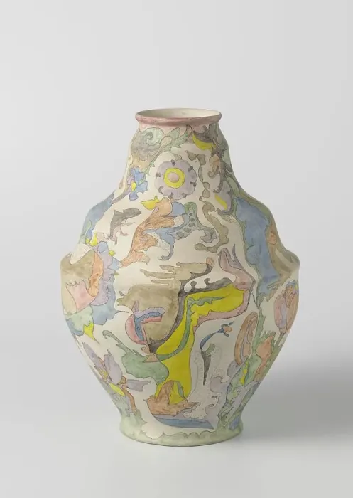 Framed Print : Vase with vaulted belly, polychrome painted with watercolour, c.1920-c.1922. Creator: Plateelbakkerij Zuid-Holland Framed Print : Vase with vaulted belly, polychrome painted with watercolour, c.1920-c.1922. Creator: Plateelbakkerij Zuid-Holland